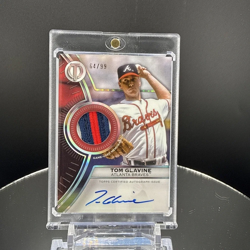 2025 Topps Bunt Digital Orange Tribute To Threads Sig Relic Tom Glavine /99